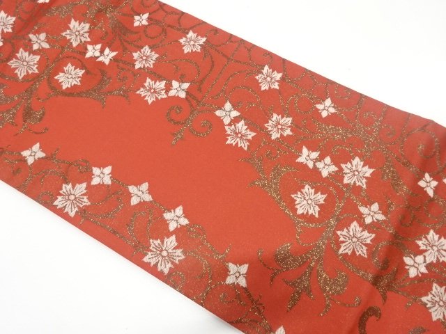 JAPANESE NAGOYA OBI / WOVEN FLOWER ARABESQUE